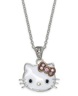 Hello Kitty Sterling Silver Necklace, Enamel Face Pendant   Necklaces   Jewelry & Watches