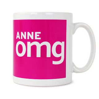 personalised omg pink mug by lindsay interiors