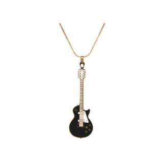 Harmony Jewelry Les Paul Electric Guitar Necklace in Gold and Black