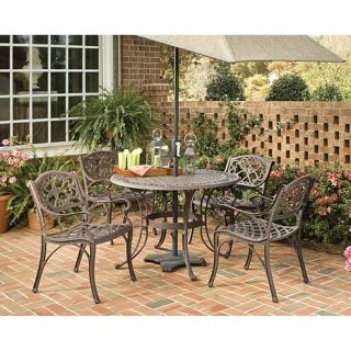 Biscayne Outdoor Dining Set with Armchairs   Bronze