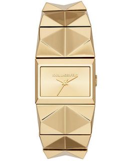 Karl Lagerfeld Womens Perspektive Gold Ion Plated Stainless Steel Pyramid Stud Bracelet Watch 20x27mm KL2604   Watches   Jewelry & Watches