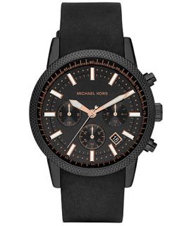 Michael Kors Mens Chronograph Scout Black Silicone Strap 43mm MK8317   Watches   Jewelry & Watches