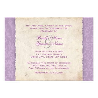 Lavender Purple Country Wedding Invitation