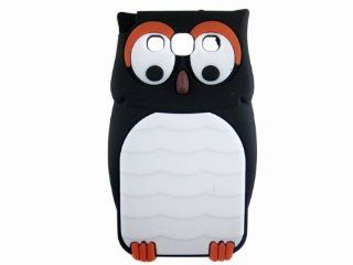 Stylish 3D Cute Owl Silicone Case Cover Skin for Samsung Galaxy S3 i9300 Black Cell Phones & Accessories