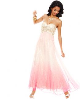 Prom 2014 Prettiest In Pink Strapless Ombre Dress Look   Juniors