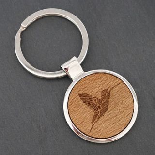 wooden hummingbird key ring by maria allen boutique