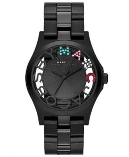 Marc by Marc Jacobs Watch, Womens Henry Skeleton Black Ion Plated Stainless Steel Bracelet 40mm MBM3265   Watches   Jewelry & Watches