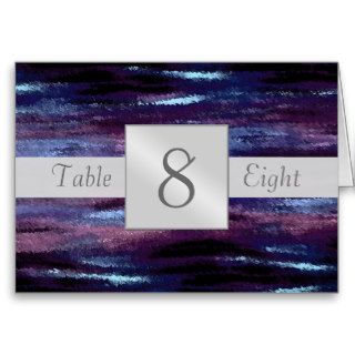 Blue Waves Artistic Table Number Folded Card