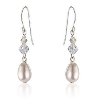 crystal and pearl drop earrings by radiance boutique