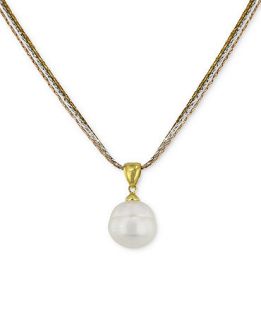 Honora Style Cultured Freshwater Pearl Pendant Necklace (12mm) in 18k Gold Over Sterling Silver   Necklaces   Jewelry & Watches