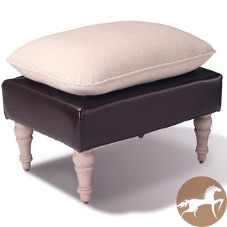 Christopher Knight Home Bishop Two tone Leather Ottoman Christopher Knight Home Ottomans