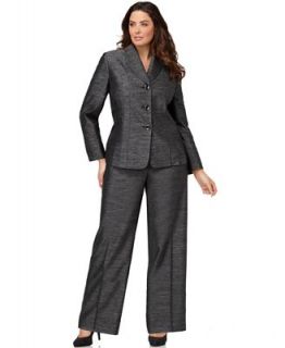 Le Suit Plus Size Suit, Long Sleeve Pleated Jacket & Wide Leg Pants   Suits & Separates   Plus Sizes