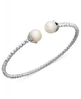 Pearl Bracelet, Sterling Silver Cultured Freshwater Pearl (4 1/2mm and 8 1/2mm) Sparkle Bead Cuff Bracelet   Bracelets   Jewelry & Watches