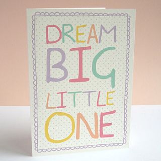 new baby 'dream big' card by sarah catherine designs