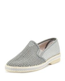 Jacques Levine Leucate Woven Slip On Loafer, Gray