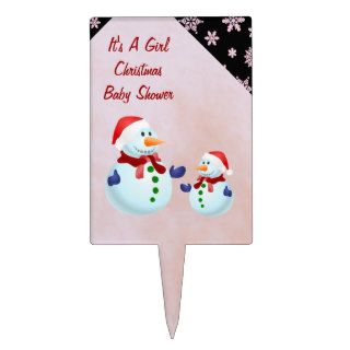 It's A Girl Christmas Baby Shower  Cake Topper