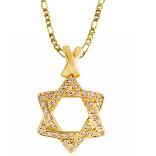 Gold Vermeil Cubic Zirconia Star of David Necklace Cubic Zirconia Necklaces
