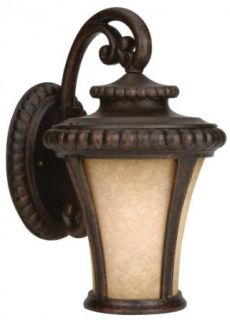 Craftmade Z1204 112 Wall Lantern with Antique Scavo Glass Shades, Bronze Finish   Wall Porch Lights  