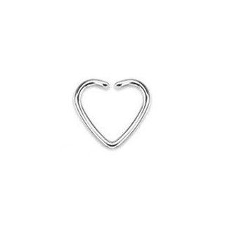 *16gauge Earring tiny Heart Captive Ring daith Jewelry 16 Gauge 3/8 Inch Heart Shaped Cartilage Earring tragus Jewelry niobium Heart Design Ear Cartilage Rook Tragus Helix Jewelry 3/8" 16g (SILVER) Jewelry