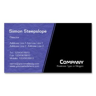 Steep Slope   Blue Wavy Paper Texture Business Card Template