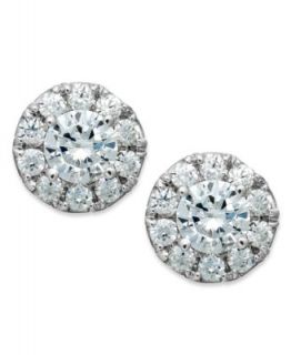 Diamond Earrings, 14k White Gold Black and White Diamond Stud Earrings (1 ct. t.w.)   Earrings   Jewelry & Watches