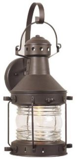 Craftmade Z114 7 Wall Lantern with Clear Glass Shades, Burnished Copper Finish   Wall Porch Lights  