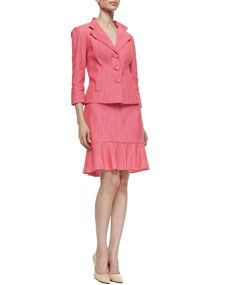 Kay Unger New York Three Button Front Jacket & Skirt Suit Set