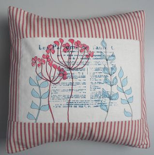 personalised printed agapanthus cushion by sandra hardy