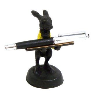 Tarnish Proof Rabbit Pen Holder, Cast Aluminum  Pencil Holders 