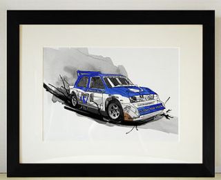 metro 6r4 rally car illustration by lynsey hunter illustration