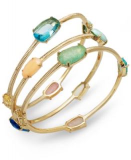Juicy Couture Bracelet, Gold Tone Black Enamel and Crystal Link Hinge Bangle Bracelet   Fashion Jewelry   Jewelry & Watches