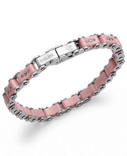 IceLink Stainless Steel Bracelet, Small Pink Bicycle Bracelet   Bracelets   Jewelry & Watches