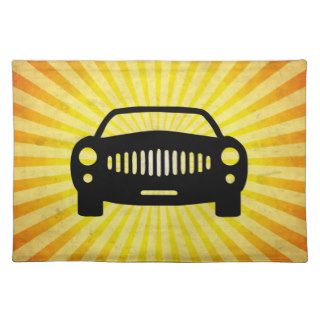Car Silhouette; Yellow Place Mat