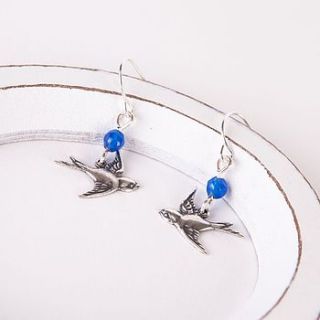 vintage silver bird earrings by gama