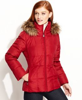 Calvin Klein Faux Fur Trim Hooded Puffer Parka Coat   Coats   Women