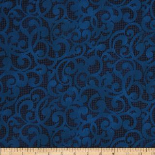 Filigree 108'' Wide Quilt Backing Navy Fabric