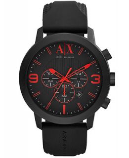 AX Armani Exchange Watch, Mens Chronograph Black Silicone Strap 49mm AX1354   Watches   Jewelry & Watches