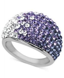 Kaleidoscope Sterling Silver Ring, Purple Crystal Dome Ring with Swarovski Elements   Rings   Jewelry & Watches