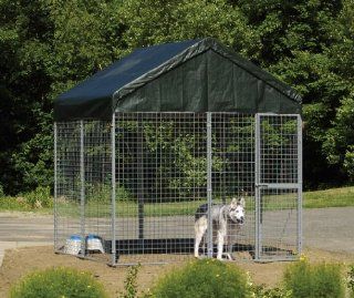ShelterLogic Dog Kennel, Green Cover with 107  Inch Peak Height, Wall Dimensions 8 x 8 x 6  Feet  Outdoor And Patio Products  Sports & Outdoors