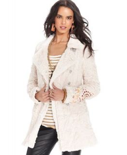 Free People Faux Fur Embroidered Swing Coat   Coats   Women