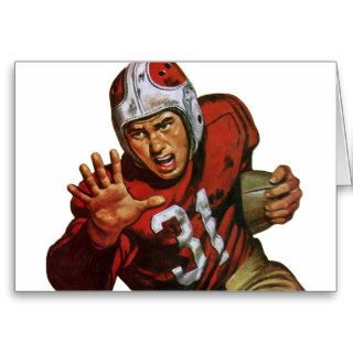 Vintage Sports, Football Player, Running Back 31 Greeting Card