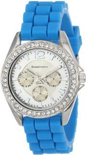Cerentino Women's CR106 TQ Turquoise Silicone Rubber Rhinestones Watch at  Women's Watch store.