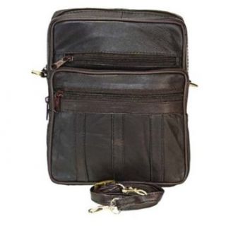 Mens Leather Pouch Zipper Pockets w/Strap #109 at  Mens Clothing store