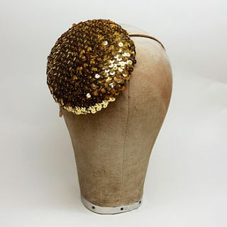nancy vintage gold sequined pill box by lizzie lock millinery