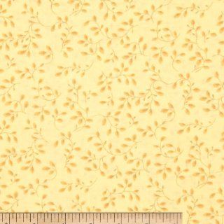 108'' Wide Quilt Backing Folio Vines Pale Yellow Fabric