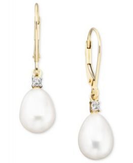 Honora Style Cultured Freshwater Pearl Hoop Earrings in Sterling Silver   Earrings   Jewelry & Watches