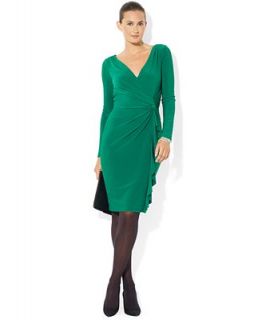 Lauren Ralph Lauren Long Sleeve Ruffled Jersey Dress   Dresses   Women