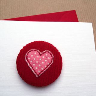 heart handmade badge anniversary card by jenny arnott cards & gifts