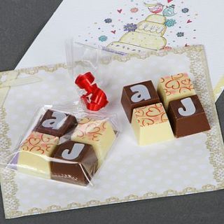 personalised chocolate squares by chocolate by cocoapod chocolate