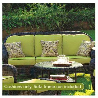 Chicago Wicker & Trading D CUSH32803S P104/P105 W 6 Piece South Shore Collection Solid Deep Seating 3 Seat Sofa Cushion, Kiwi Green  Patio Furniture Cushions  Patio, Lawn & Garden